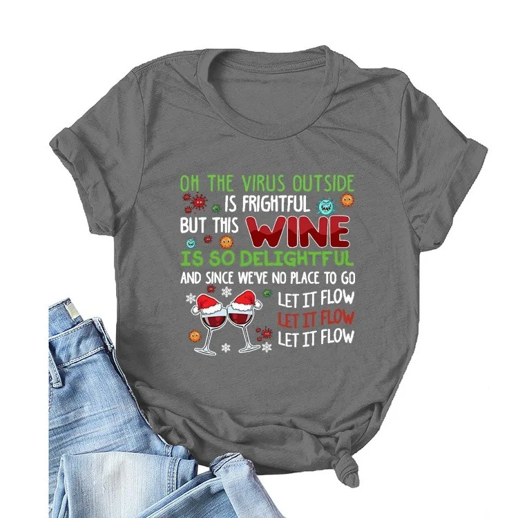 Wine Glass Printed Short T Shirt Women Christmas Pattern O-neck Short Sleeve T-shirt Ropa De Mujer Casual Ladies Clothes Camiset
Wine Glass Printed Short T Shirt Women Christmas Pattern O-neck Short Sleeve T-shirt Ropa De Mujer Casual Ladies Clothes Camiset