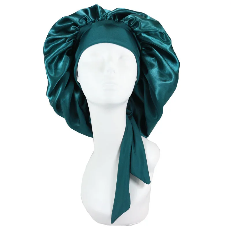 Women Lace-up Large High Elastic Night Cap Plain Double-layer Satin Shower Cap Faux Silk Hair Care Cap with Adjusting Buckle
Women Lace-up Large High Elastic Night Cap Plain Double-layer Satin Shower Cap Faux Silk Hair Care Cap with Adjusting Buckle