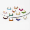 Holiday Events Fashion Rainbow Jewelry Custom CZ Huggie Gold Hoop Earrings For Girls