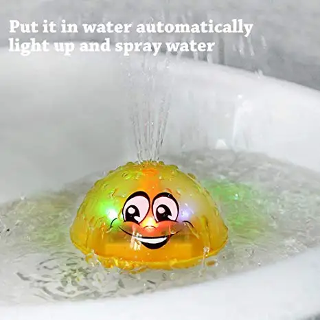 2 in 1 Squirt Spray Water Toy LED Light up Float Toys Automatic Induction Sprinkler Space UFO Car Toys for Baby Toddler