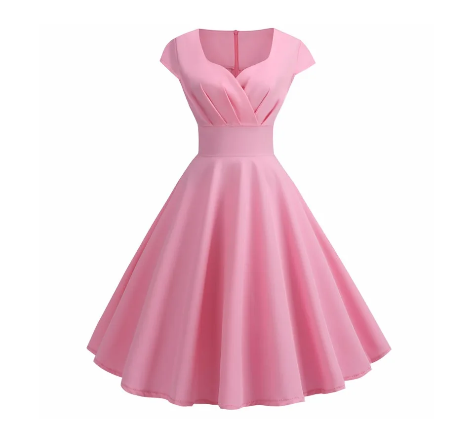 Pink Summer Dress Women 2020 V Neck Big Swing Vintage Dress Robe Women Elegant Retro pin up Party Office Midi Dresses Plus Size
Pink Summer Dress Women 2020 V Neck Big Swing Vintage Dress Robe Women Elegant Retro pin up Party Office Midi Dresses Plus Size
