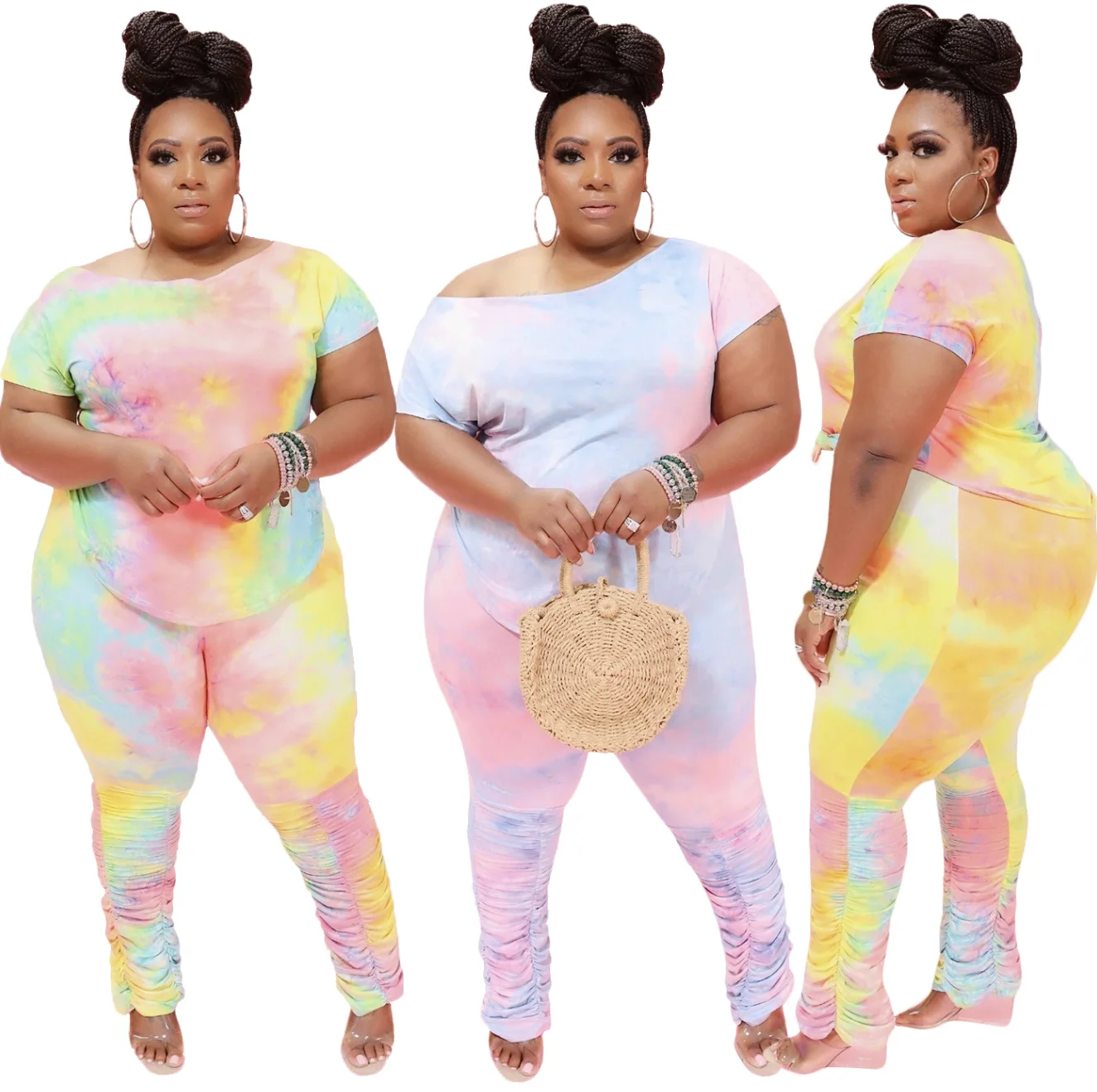 Plus size women casual round collar T-shirt pantsuit XL-4XL women summer casual set
Plus size women casual round collar T-shirt pantsuit XL-4XL women summer casual set