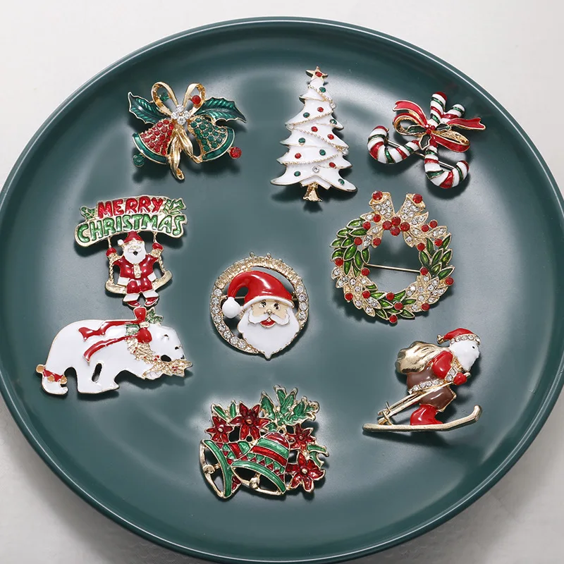 Luxury Holiday Jewelry Cubic Zircon Christmas Brooch Christmas Tree Brooches Jingle Bells Brooch For Christmas Gift
Luxury Holiday Jewelry Cubic Zircon Christmas Brooch Christmas Tree Brooches Jingle Bells Brooch For Christmas Gift
