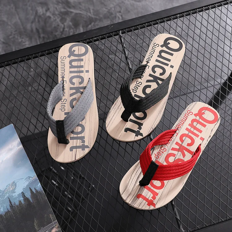2021 new wholesale trend EVA wood grain slippers fashion casual non-slip sandals flip flops letters for men, Black/red/grey
2021 new wholesale trend EVA wood grain slippers fashion casual non-slip sandals flip flops letters for men, Black/red/grey