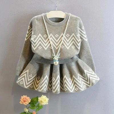 In Stock Autumn Fashion Casual Children Clothes Set Two Piece Girls Knitted Skirt And Top Set, Gray
In Stock Autumn Fashion Casual Children Clothes Set Two Piece Girls Knitted Skirt And Top Set, Gray