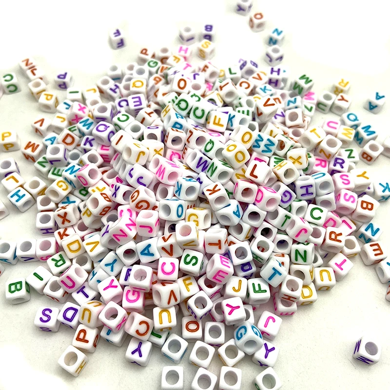 Factory Price Wholesale 6mm Square Plastic Letter Beads A-Z White Cube Acrylic Alphabet Beads For Jewelry Making
Factory Price Wholesale 6mm Square Plastic Letter Beads A-Z White Cube Acrylic Alphabet Beads For Jewelry Making