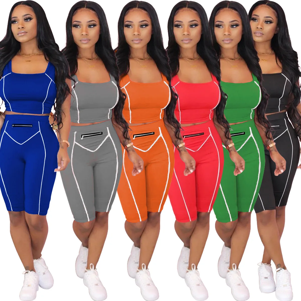 Custom Logo WY6641 Sleeveless Solid Sports Wear Summer Fashion Two Piece Set Women Clothing Tracksuit Outfits Piece Set
Custom Logo WY6641 Sleeveless Solid Sports Wear Summer Fashion Two Piece Set Women Clothing Tracksuit Outfits Piece Set