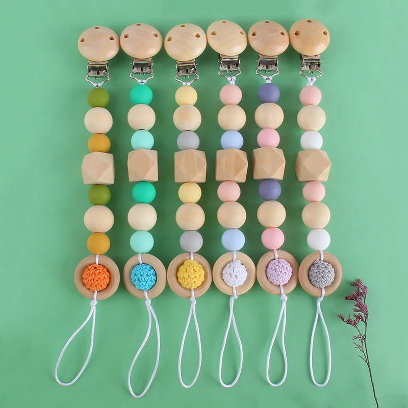 Wholesales Silicone Wooden Pacifier Chain Clips Feeding Baby Dummy Soother Holder 
Wholesales Silicone Wooden Pacifier Chain Clips Feeding Baby Dummy Soother Holder