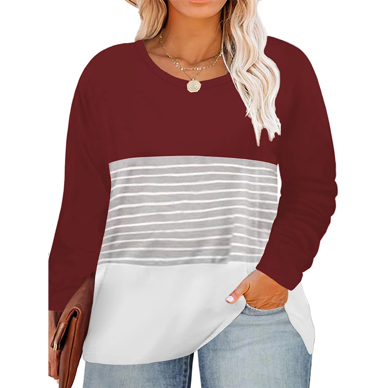 High Guality Basic t.shirt for printing Plus Size baggy tshirt ladies tops latest design long sleeve Striped T Shirt
High Guality Basic t.shirt for printing Plus Size baggy tshirt ladies tops latest design long sleeve Striped T Shirt