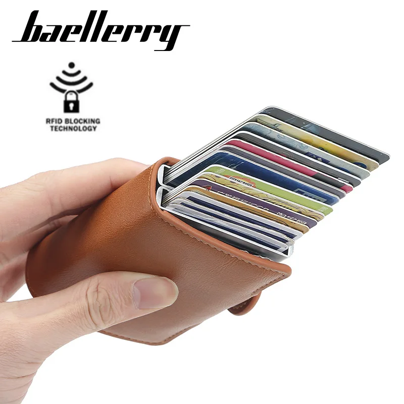 Baellerry men's K9121 short card holder multi-card aluminum alloy anti-theft brush RFID magnetic wallet
Baellerry men's K9121 short card holder multi-card aluminum alloy anti-theft brush RFID magnetic wallet