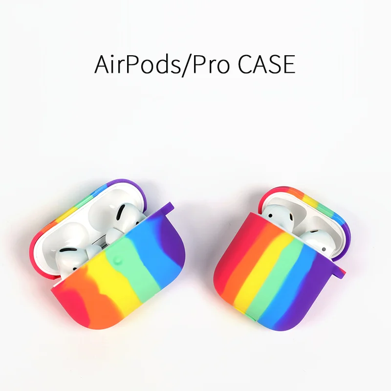 New Rainbow Earphone Case For Apple Airpods Pro Wireless Headphone Cover For Air Pods 1 2 3 Soft Cases With keychain
New Rainbow Earphone Case For Apple Airpods Pro Wireless Headphone Cover For Air Pods 1 2 3 Soft Cases With keychain