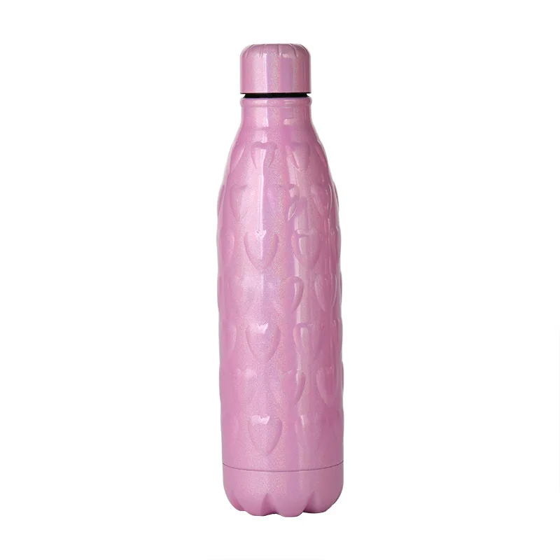 

500ML 17OZ Heart Design Wholesale Double Wall Insulated Water Bottles For Valentine's Day Lovers Honey Vacuum water bottle eco, As shown