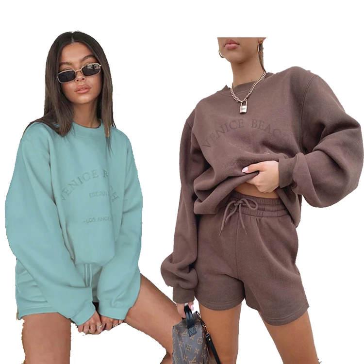 DUODUOCOLOR Spring 2021 fashion solid color thicken loose printed long sleeve two piece shorts set new womens clothing D10625
DUODUOCOLOR Spring 2021 fashion solid color thicken loose printed long sleeve two piece shorts set new womens clothing D10625