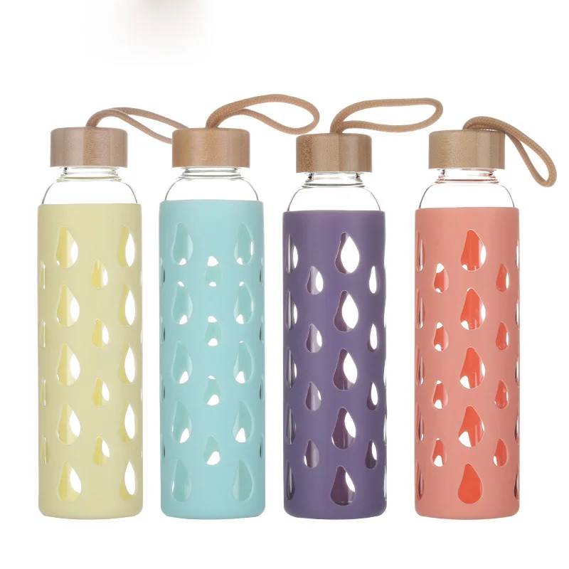 Flypeak Custom logo borosilicate glass bottle manufacture wholesale 600ml bamboo lid glass water bottles with sleeve and rope, Customized color
Flypeak Custom logo borosilicate glass bottle manufacture wholesale 600ml bamboo lid glass water bottles with sleeve and rope, Customized color