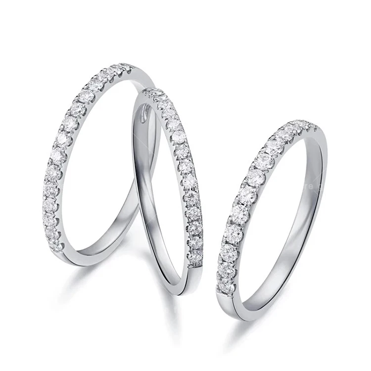 18K white gold round cut D color moissanite wedding engagement eternity band rings
18K white gold round cut D color moissanite wedding engagement eternity band rings