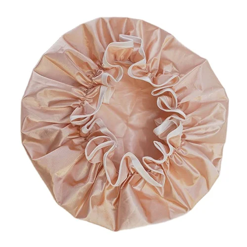 Hot Sale Satin + film+pint coat Single Layer Bath Hat Eco-friendly Shower Caps Water Proof Anti Cooking Oil Rose Gold
Hot Sale Satin + film+pint coat Single Layer Bath Hat Eco-friendly Shower Caps Water Proof Anti Cooking Oil Rose Gold