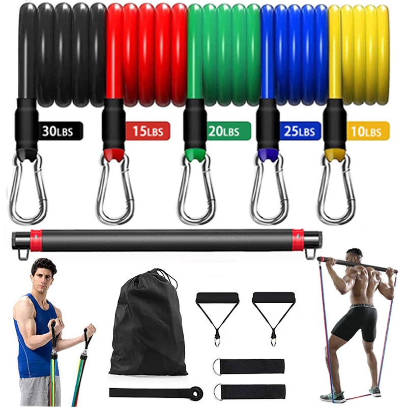 18pcs/Set Latex Resistance Bands Set bar Exercise Yoga Tube Pull Rope Fitness Rubber Elastic Muscle Strength Training
18pcs/Set Latex Resistance Bands Set bar Exercise Yoga Tube Pull Rope Fitness Rubber Elastic Muscle Strength Training