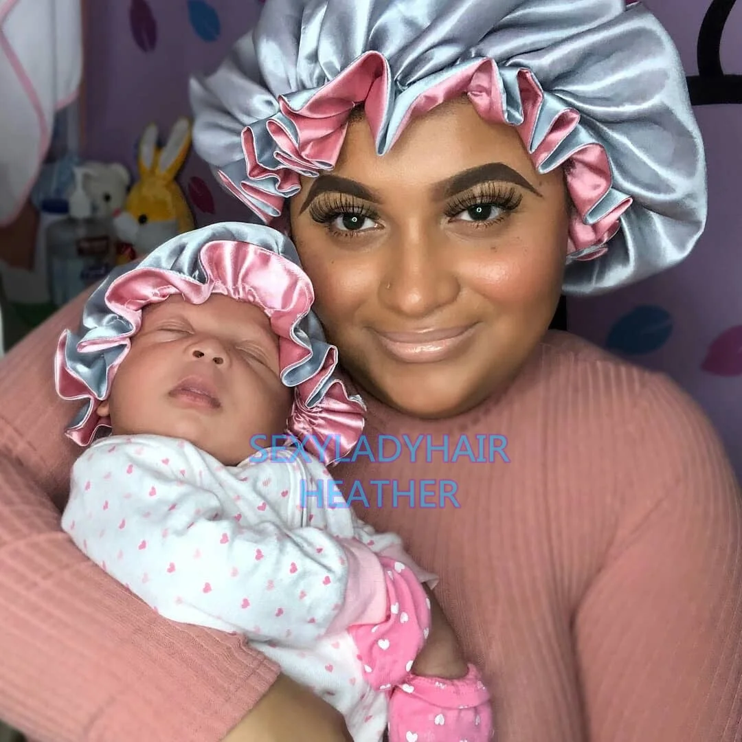 MOMMY AND BABY High Quality Personalized LOGO Custom Silk bonnet Colorful Real Satin Double Layer Bonnet With Logo Accessories
MOMMY AND BABY High Quality Personalized LOGO Custom Silk bonnet Colorful Real Satin Double Layer Bonnet With Logo Accessories