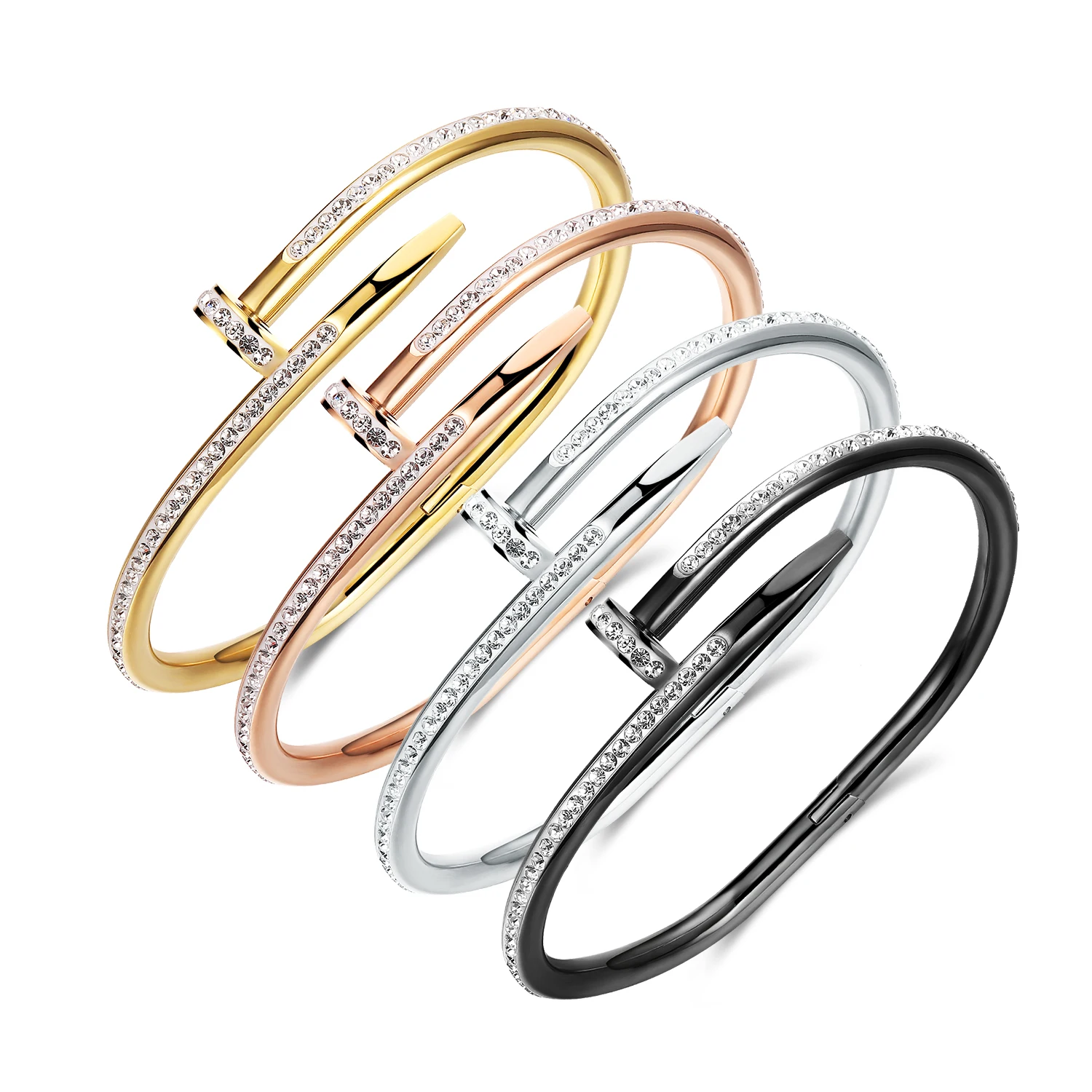 Men and Women Stainless Steel Nail jewelry Adjustable Bangle Nail Colorful Bangle With Zircon Bracelet
Men and Women Stainless Steel Nail jewelry Adjustable Bangle Nail Colorful Bangle With Zircon Bracelet
