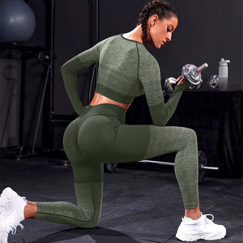 Aoyema Custom Logo Seamless Activewear Set Long Sleeved Top Booty Lift Fitness Scrunch Butt Leggings 2 Piece Set Custom Yoga Set
Aoyema Custom Logo Seamless Activewear Set Long Sleeved Top Booty Lift Fitness Scrunch Butt Leggings 2 Piece Set Custom Yoga Set