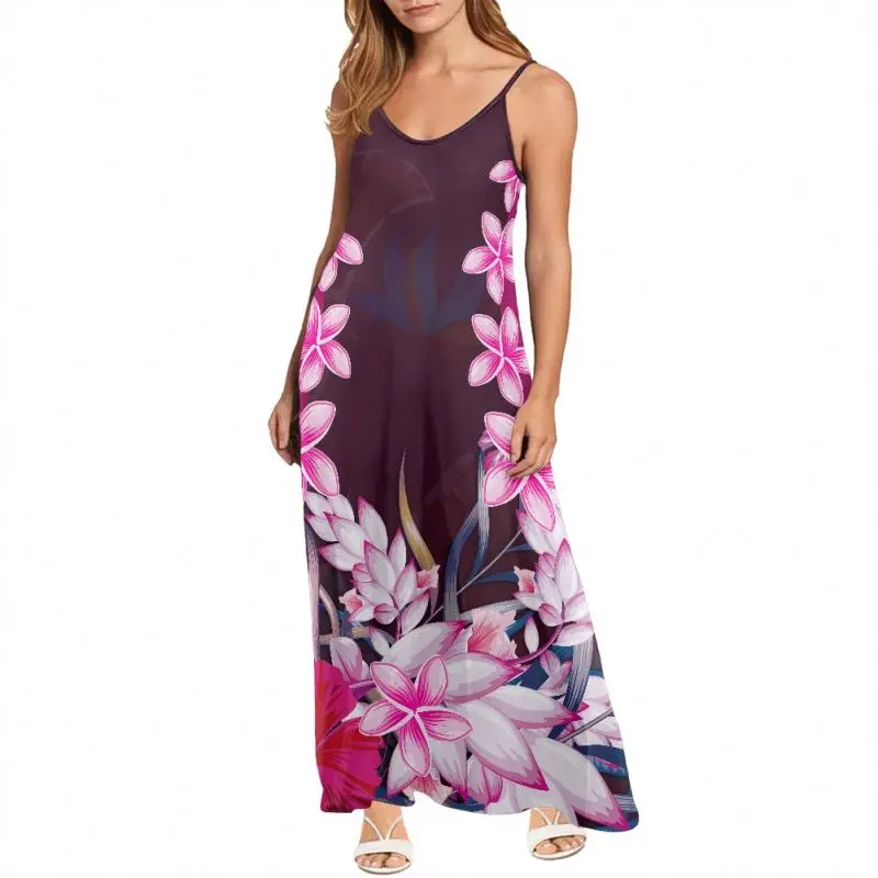2022 Summer Dress Polynesian Pink Plumeria Flowers Printed Maxi Dresses Women Ladies V-neck Spaghetti Strap Sleeve A-line Swing, Customized color
2022 Summer Dress Polynesian Pink Plumeria Flowers Printed Maxi Dresses Women Ladies V-neck Spaghetti Strap Sleeve A-line Swing, Customized color