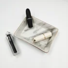 Nordic Style White Ceramic Marble Pattern Jewelry Dish Ceramic Ring Tray For Wedding Decoration