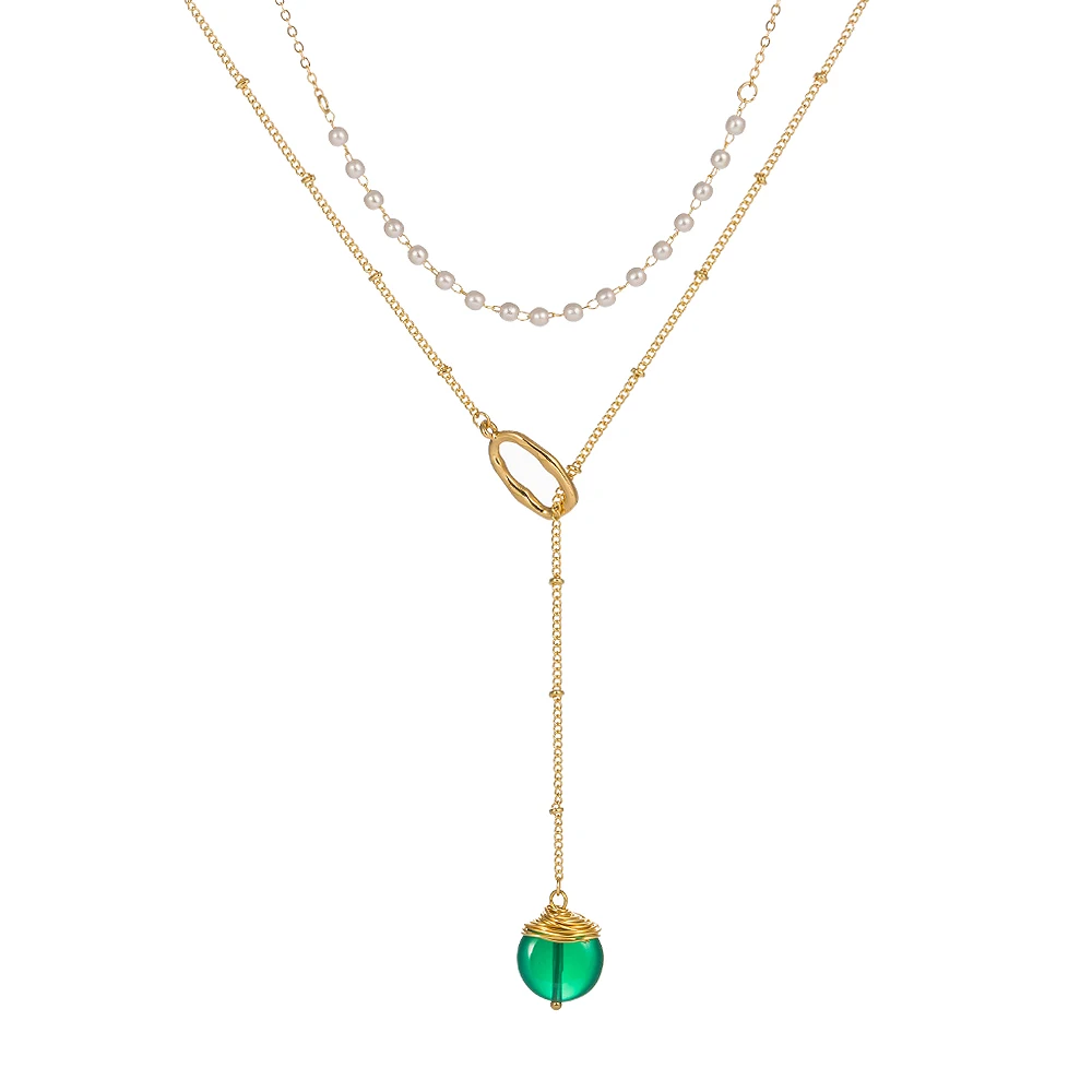7 colors Natural Stone Long Pendant Pearl Handmade Chain Gold Plated Multilayer Necklace Jewelry
7 colors Natural Stone Long Pendant Pearl Handmade Chain Gold Plated Multilayer Necklace Jewelry