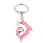 Souvenir fashionable design custom miami fish keychain fish shaped key chains flashing name key chain