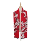 Fashion New Autumn Winter Cashmere Scarf Women Stripe Embroidery Jacquard Warm Cashmere Scarf