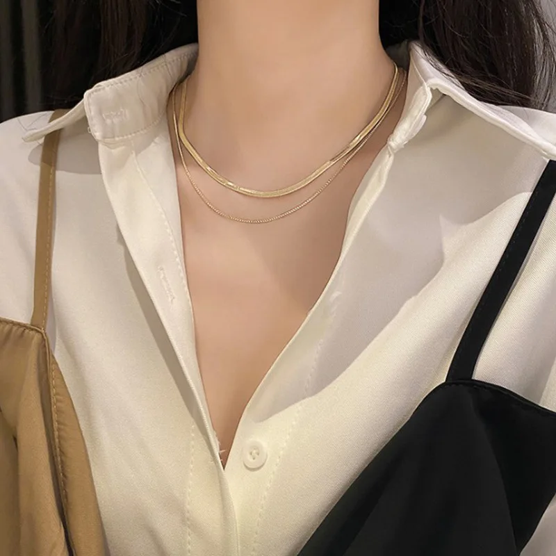 Multi Layered Necklace Simple Gold Color Collar Necklaces for Mama Jewelry gold plated Thick thin Choker Chain
Multi Layered Necklace Simple Gold Color Collar Necklaces for Mama Jewelry gold plated Thick thin Choker Chain