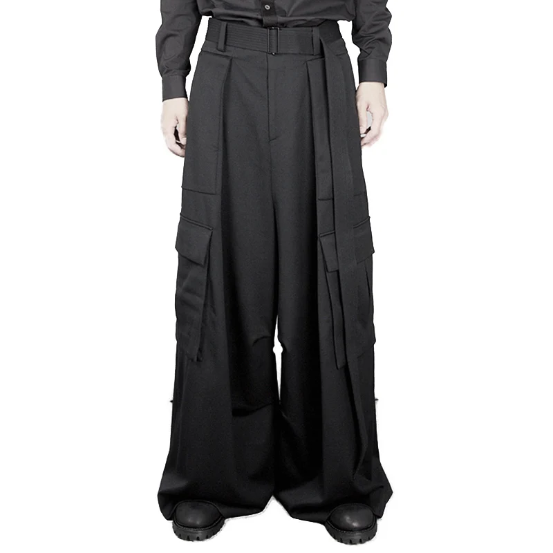 Dark black loose straight casual pants men's Multi Pocket tooling wide leg pants hairstylist youth skirt pants
Dark black loose straight casual pants men's Multi Pocket tooling wide leg pants hairstylist youth skirt pants