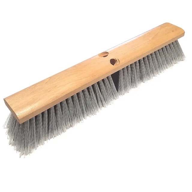 Industrial 24" Heavy Duty Outdoor Multi-Surface Wooden Push Broom with 140CM Long Bamboo Handle