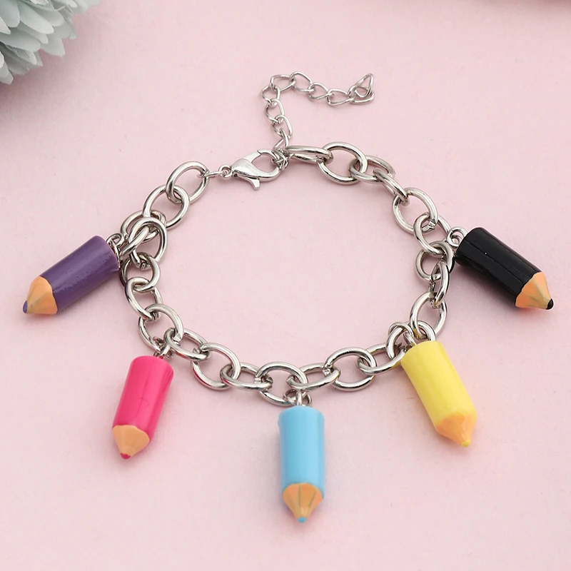 Wholesale Fashion Pencil Aka Charm Bracelet Silver Bracelet Charm Bracelet Pour Fille For Girls, Colourful
Wholesale Fashion Pencil Aka Charm Bracelet Silver Bracelet Charm Bracelet Pour Fille For Girls, Colourful