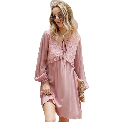 Fashion Women Long Sleeve Many Colors Lace Sexy Design Ladies Autumn Dresses Sweet Hot Sale Casual Clothing
Fashion Women Long Sleeve Many Colors Lace Sexy Design Ladies Autumn Dresses Sweet Hot Sale Casual Clothing
