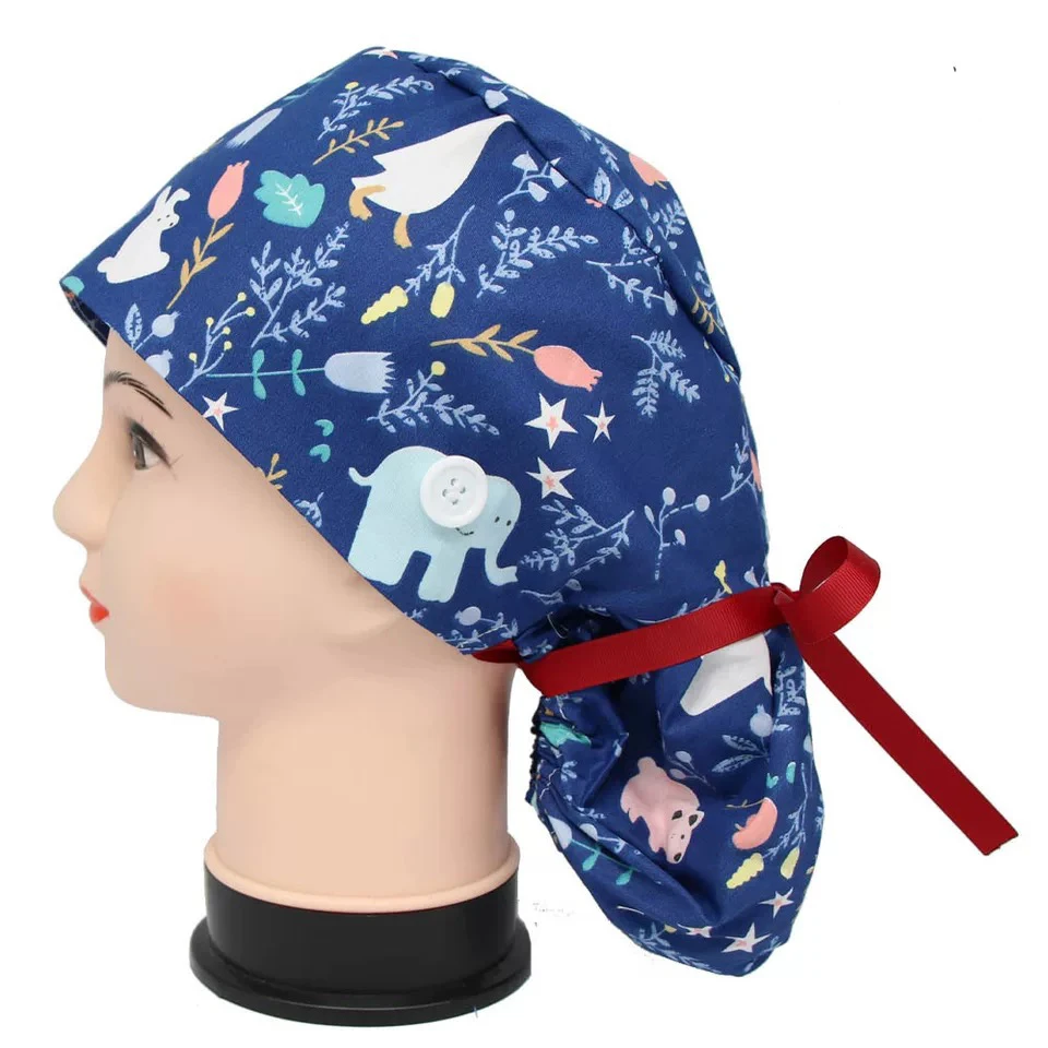 Long-hair woman scrubs hat sweat-absorbent beautician accessories cartoon print cap, Solid dyed&printed
Long-hair woman scrubs hat sweat-absorbent beautician accessories cartoon print cap, Solid dyed&printed