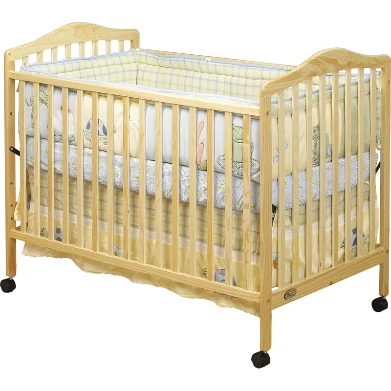 Factory Direct Selling Baby Crib with Drawer. Folding Side. White Color.