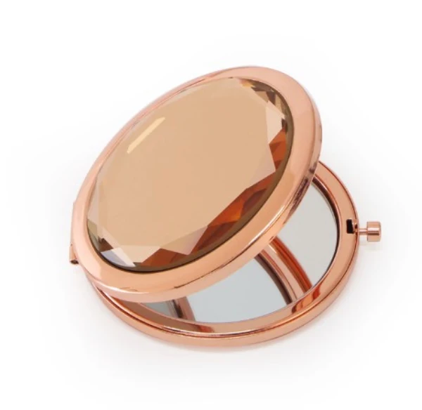 Personalized Diamond Shape Rose Gold Frame Crystal Pocket Mirror Souvenir Makeup Hand Mirror, Colorful
Personalized Diamond Shape Rose Gold Frame Crystal Pocket Mirror Souvenir Makeup Hand Mirror, Colorful