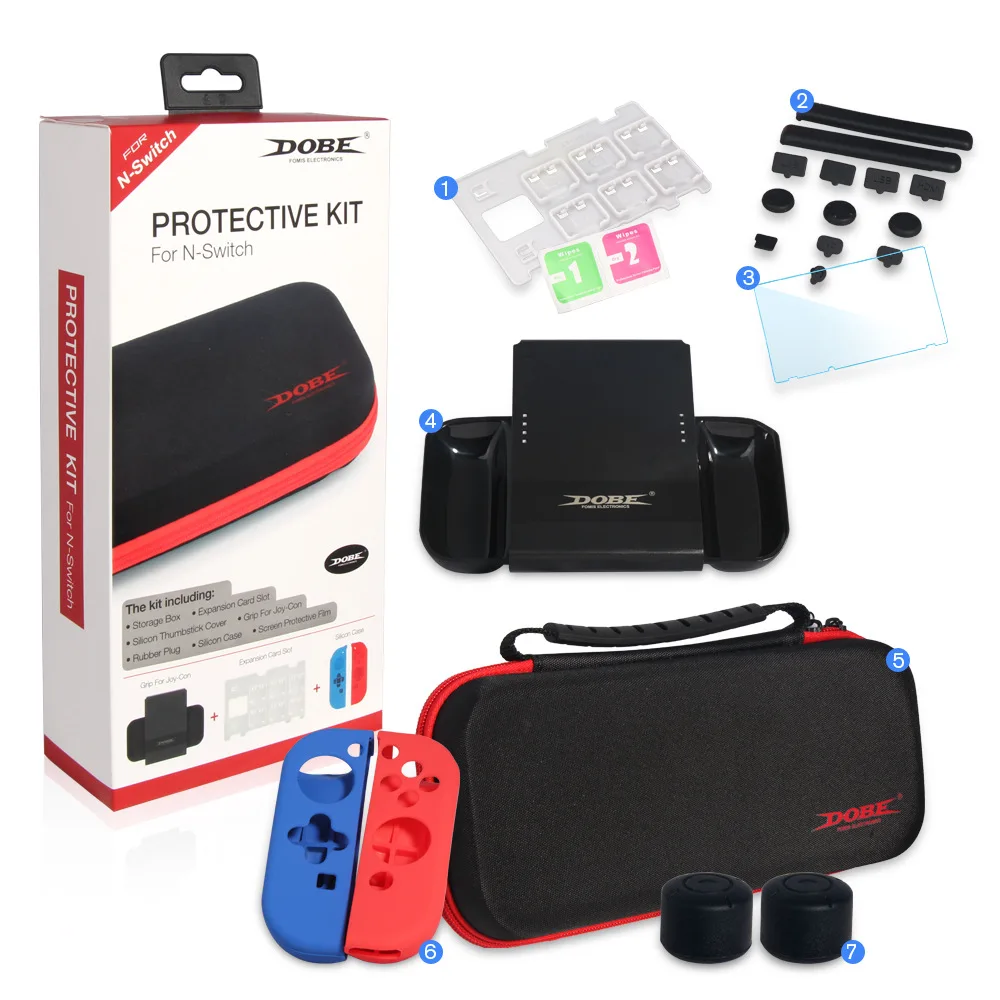 DOBE TNS-1749 Game Bag Tool Kit Screen Protector Grip Silicon Case For Nintend Switch Game Accessories, Black
DOBE TNS-1749 Game Bag Tool Kit Screen Protector Grip Silicon Case For Nintend Switch Game Accessories, Black