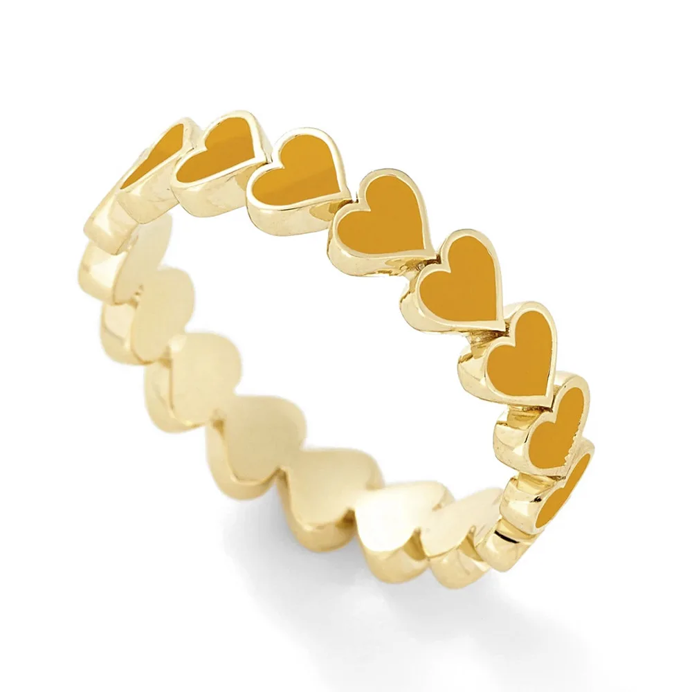 2020 Adorable Colorful Enamel Heart Surrounded Stacking Gold Rings Jewelry for Women Best Friend Men Ring, Customized color
2020 Adorable Colorful Enamel Heart Surrounded Stacking Gold Rings Jewelry for Women Best Friend Men Ring, Customized color
