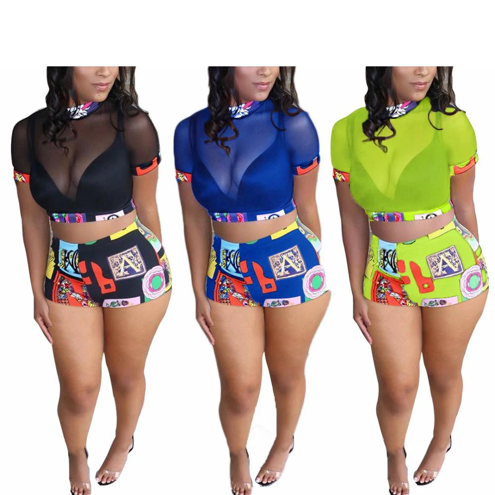 Women Sexy Pure Mesh Short-Sleeve Crop Top And Shorts Sweat Suits 2020 Two Piece Women Summer Sets
Women Sexy Pure Mesh Short-Sleeve Crop Top And Shorts Sweat Suits 2020 Two Piece Women Summer Sets