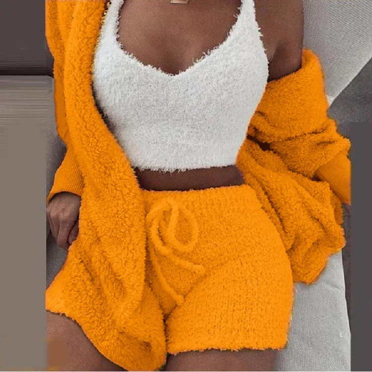 3 Pieces Sets Faux Fur Teddy Coat Jacket Women Fashion Open Stitch Winter Hooded Coat Female Long Sleeve Fuzzy FurJacket Set
3 Pieces Sets Faux Fur Teddy Coat Jacket Women Fashion Open Stitch Winter Hooded Coat Female Long Sleeve Fuzzy FurJacket Set