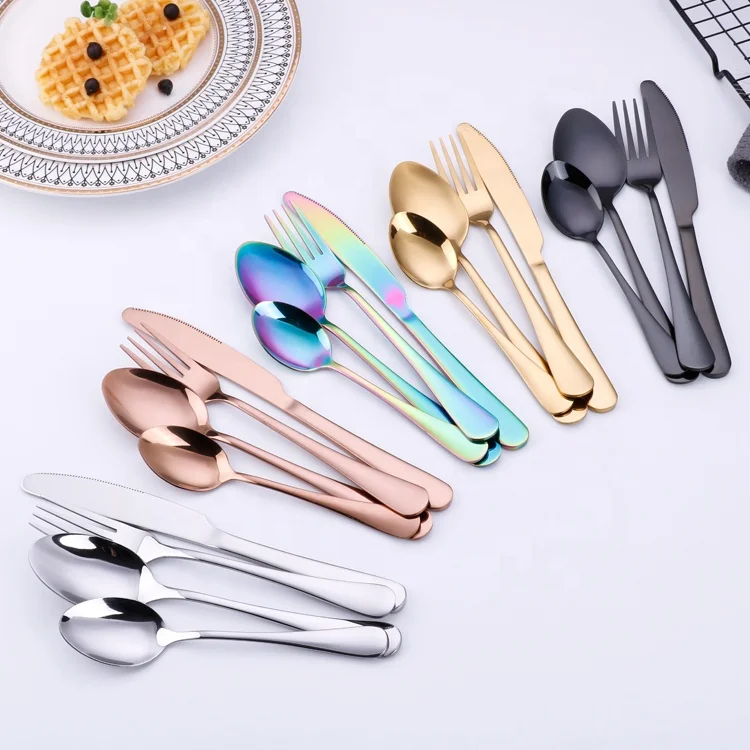 High Quality Tableware Set Metal Stainless Steel Sliver Gold Black Cutlery Set, Silver/gold/black and rose gold
High Quality Tableware Set Metal Stainless Steel Sliver Gold Black Cutlery Set, Silver/gold/black and rose gold