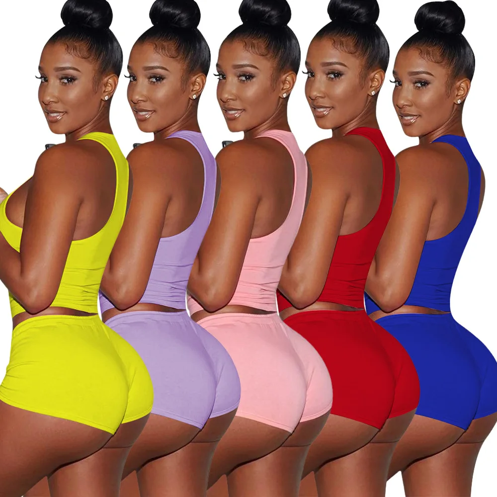 Summer Solid Color Stacked Crop Top Vest Casual Outfits 2 Piece Women Biker Short Sets
Summer Solid Color Stacked Crop Top Vest Casual Outfits 2 Piece Women Biker Short Sets