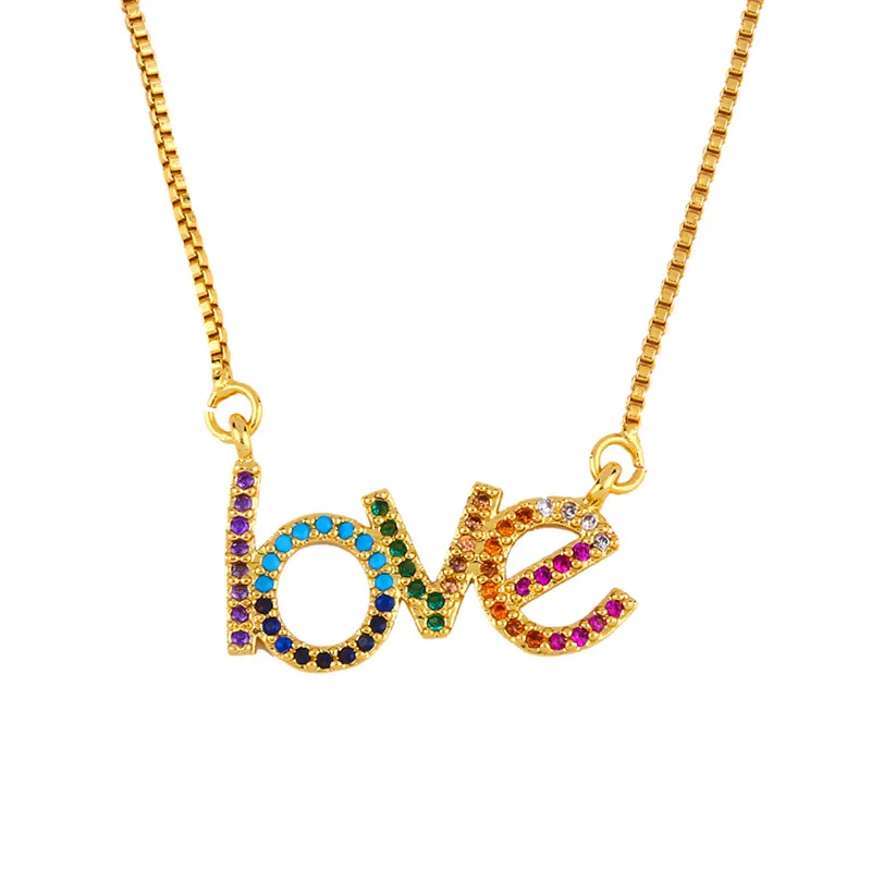 Fashion Popular New Love Letter Necklace Korean Version With Colored Diamond Pendant Clavicle Chain
Fashion Popular New Love Letter Necklace Korean Version With Colored Diamond Pendant Clavicle Chain