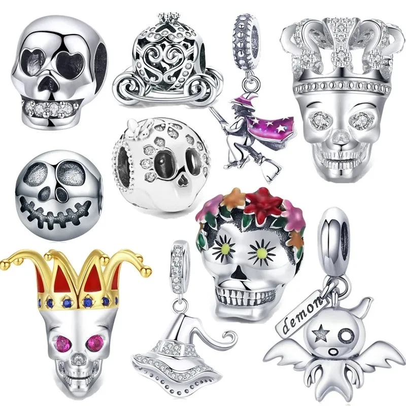 fit Europe Original Bracelet Skull Beads Charm 925 Sterling Silver Necklace Pendant Witch Pumpkin Car Halloween Gift Jewelry
fit Europe Original Bracelet Skull Beads Charm 925 Sterling Silver Necklace Pendant Witch Pumpkin Car Halloween Gift Jewelry