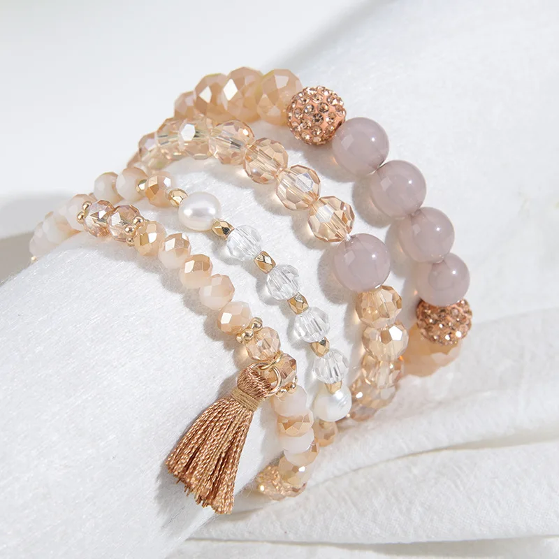 RisingMoon Bohemia 5pcs/sets crystal stone bracelet Gold plated Bangle tassel bracelets sets for women
RisingMoon Bohemia 5pcs/sets crystal stone bracelet Gold plated Bangle tassel bracelets sets for women