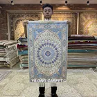 YILONG 2'x3' hand knotted China carpet for door handmade silk small qum rug