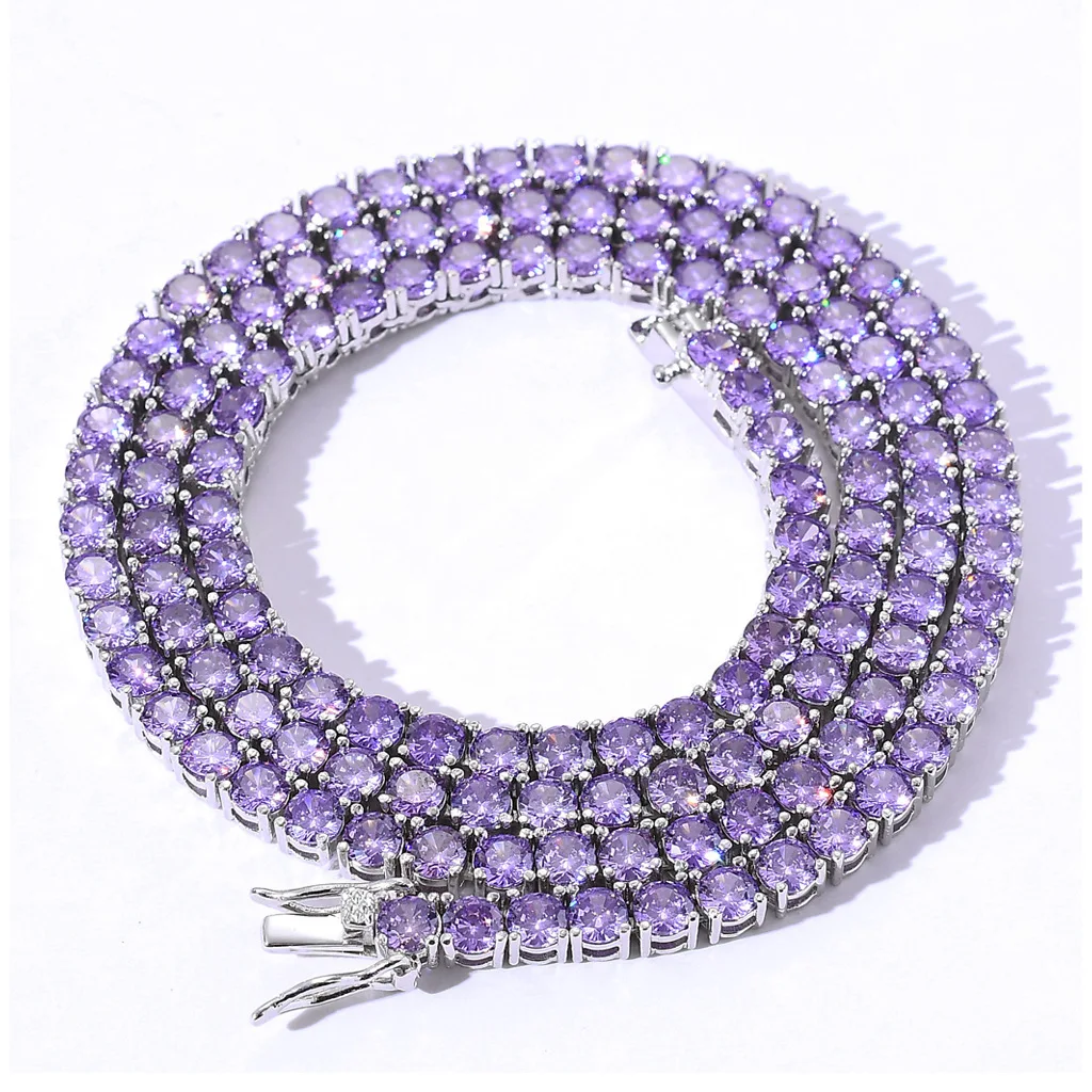 Hip Hop Bling Iced Out Tennis Chain Necklace 1 Row Purple CZ Stone Link Chain Choker Necklace for Women Men Rapper Jewelry, Gold,silver,rose gold
Hip Hop Bling Iced Out Tennis Chain Necklace 1 Row Purple CZ Stone Link Chain Choker Necklace for Women Men Rapper Jewelry, Gold,silver,rose gold