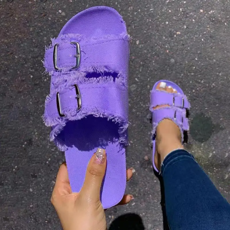 Summer new product casual solid color canvas flat slippers buckle two word women sandals
Summer new product casual solid color canvas flat slippers buckle two word women sandals