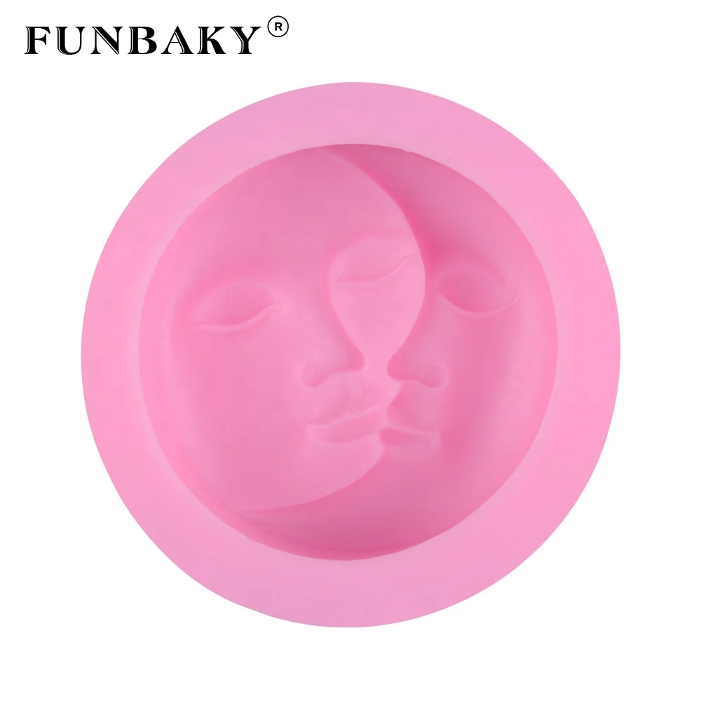 FUNBAKY JSF388 soap silicone mold moon face shape handcraft making tools embossed 3d pattern cake maker, Customized color
FUNBAKY JSF388 soap silicone mold moon face shape handcraft making tools embossed 3d pattern cake maker, Customized color